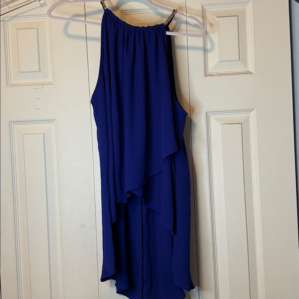 Elegant Blue Halter Dress